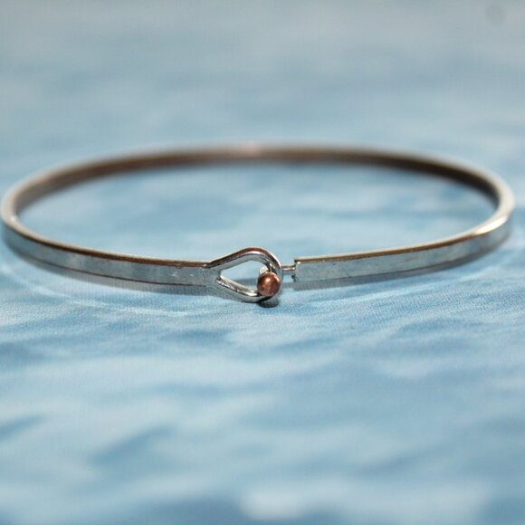 Silver Tone And Copper Pray Continually Top Hook Bracelet 7 in Length - Picture 1 of 4